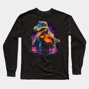 Alligator Playing Violin Long Sleeve T-Shirt